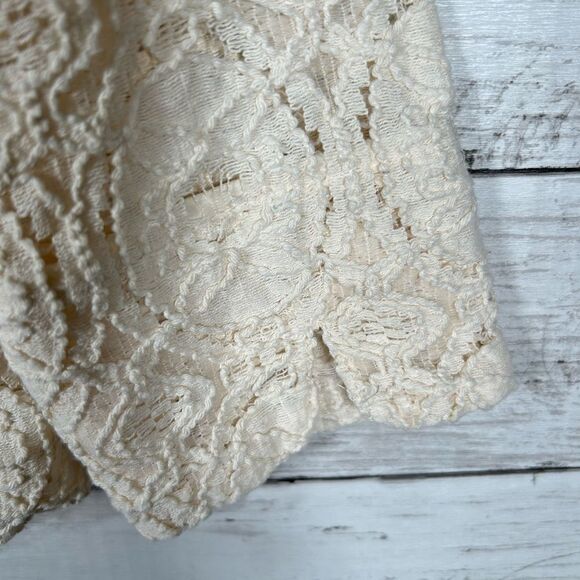 For Cynthia Rowley Jacket Blazer Cotton Ivory Crochet Lace Cotton Sz M - Picture 6 of 9